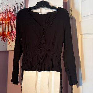 H&M Small Black Long Sleeve  Sheer Top
